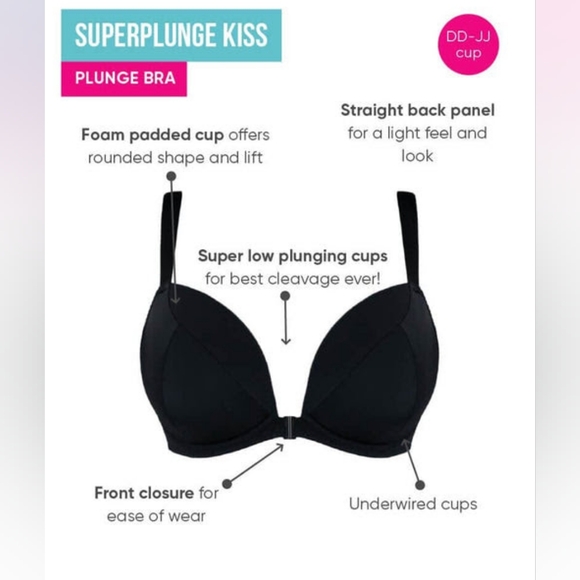 NWT Curvy Kate Superplunge Kiss Padded Plunge Bra SZ 34HH - Picture 4 of 12